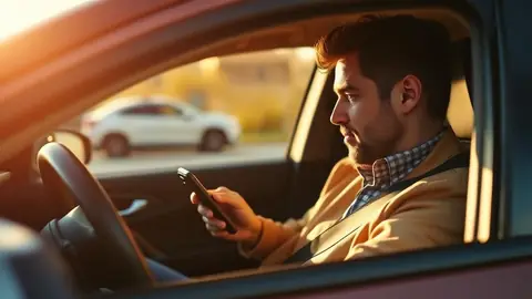Shopper comparing auto insurance quotes on a smartphone before finalizing a vehicle purchase